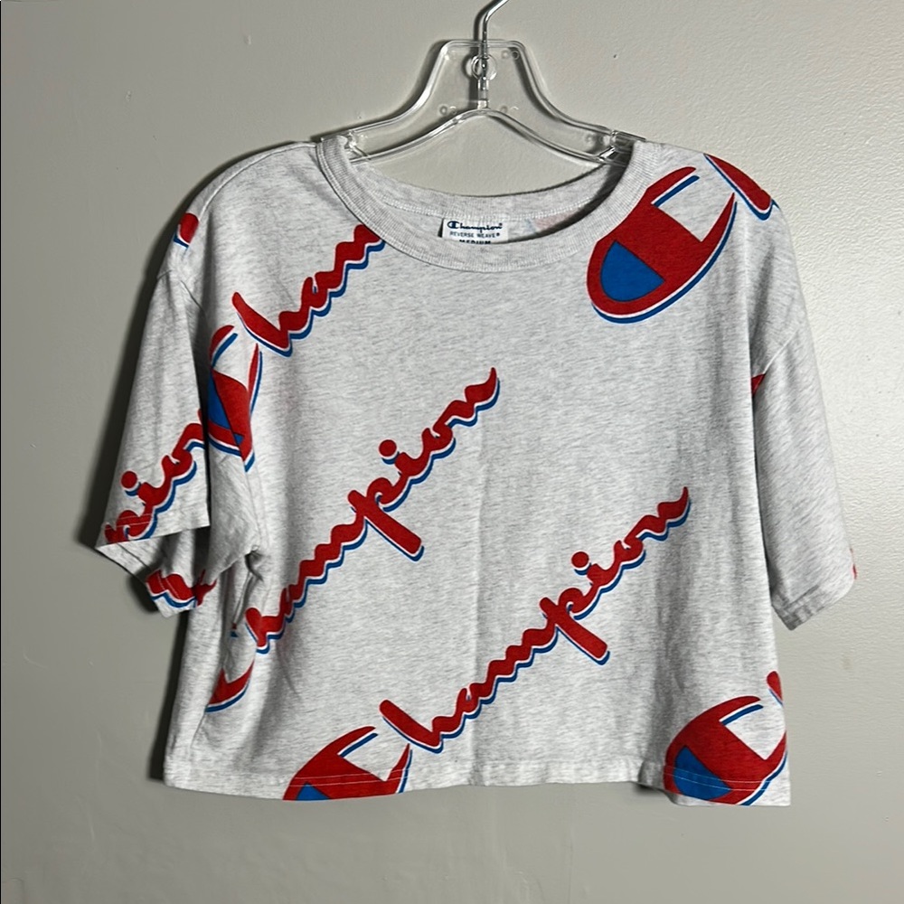 Champion Original Reverse Weave VTG Women’s Med Cropped Top Fleece shortsleeved
